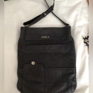 Furla Black Leather Cross Body Bag